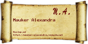 Mauker Alexandra névjegykártya